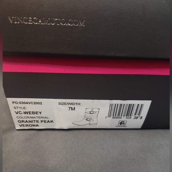 Vince Camuto Motorcycle Mid-Calf Gray Sueded Boot sz 7 - Picture 7 of 8